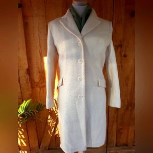 Jones Studio Cream Ivory Wool Pea Coat